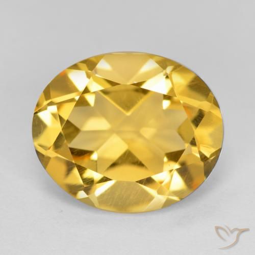 3.91ct طبيعي ذهبى متوسط سيترين, بيضوي, قليلا جدا