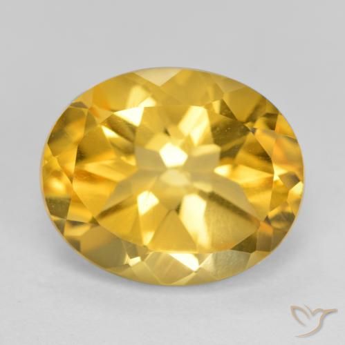 4.90ct طبيعي ذهبي سيترين, بيضوي, قليلا جدا