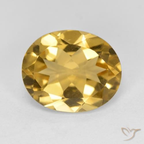 4.28ct طبيعي ذهبى متوسط سيترين, بيضوي, قليلا جدا