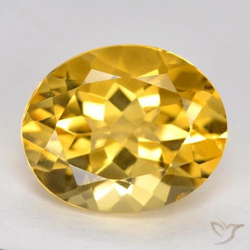 3.43ct طبيعي ذهبى داكن-متوسط سيترين, بيضوي, VVS-VS