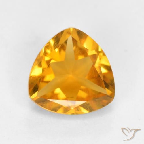 1.09ct طبيعي ذهبى-برتقالى سيترين, مثلثى, قليلا جدا