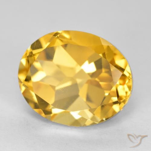 4.15ct طبيعي ذهبى متوسط سيترين, بيضوي, VVS