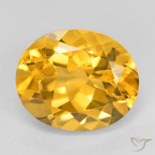 3.90ct طبيعي ذهبى متوسط سيترين, بيضوي, VVS