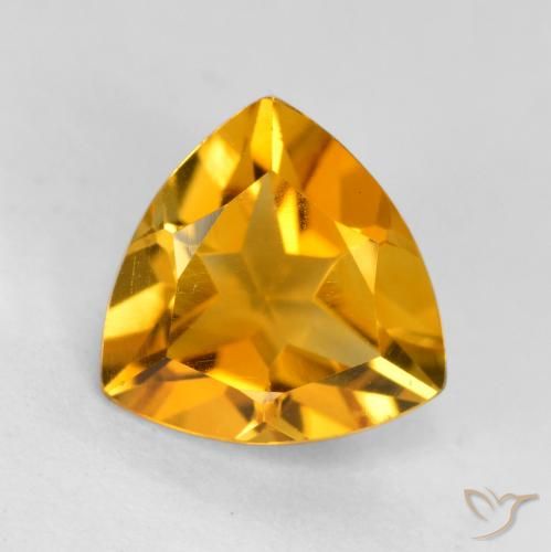 1.11ct طبيعي ذهبى-برتقالى داكن سيترين, مثلثى, VVS-VS