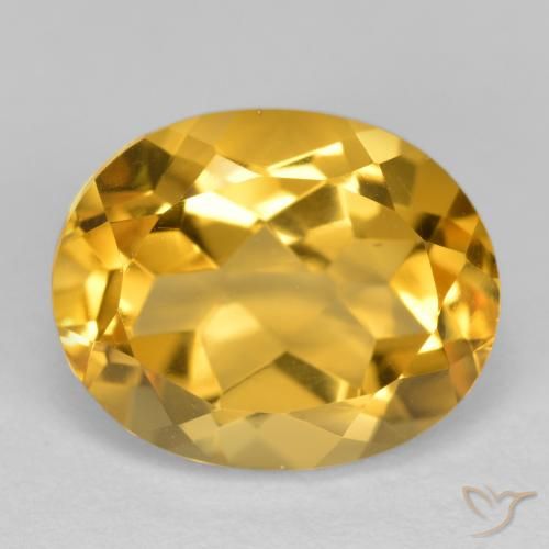 3.91ct طبيعي ذهبى داكن-متوسط سيترين, بيضوي, VVS-VS