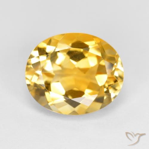 3.63ct طبيعي ذهبى داكن-متوسط سيترين, بيضوي, VVS