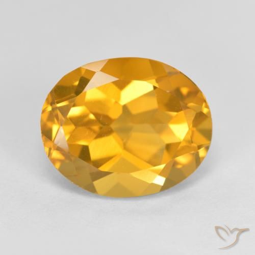 3.54ct طبيعي ذهبى-برتقالى فاتح-متوسط سيترين, بيضوي, VVS-VS