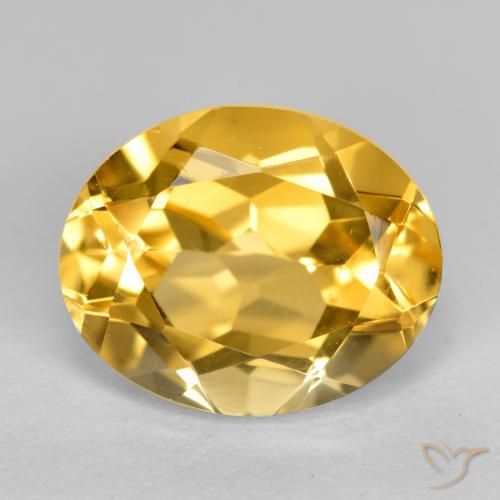 3.60ct طبيعي برتقالى ذهبى غامق سيترين, بيضوي, VVS