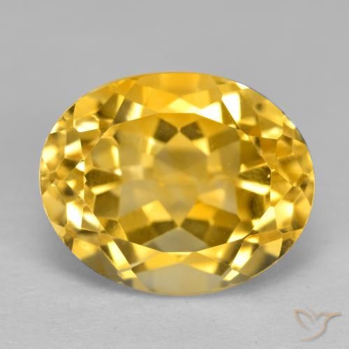 4.44ct طبيعي ذهبى داكن-متوسط سيترين, بيضوي, VVS-VS