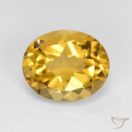 3.44ct طبيعي ذهبى متوسط سيترين, بيضوي, VVS