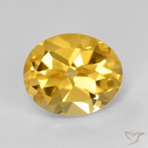 3.81ct طبيعي ذهبى متوسط سيترين, بيضوي, VVS