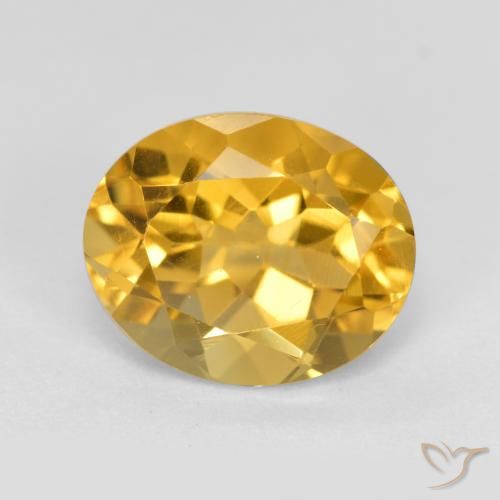 3.40ct طبيعي ذهبى متوسط سيترين, بيضوي, VVS
