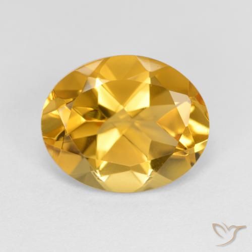 3.18ct طبيعي ذهبى داكن-متوسط سيترين, بيضوي, VVS-VS