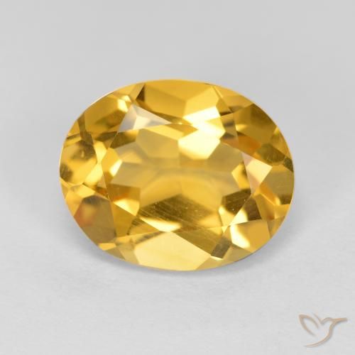 3.32ct طبيعي برتقالى ذهبى غامق سيترين, بيضوي, VVS-VS