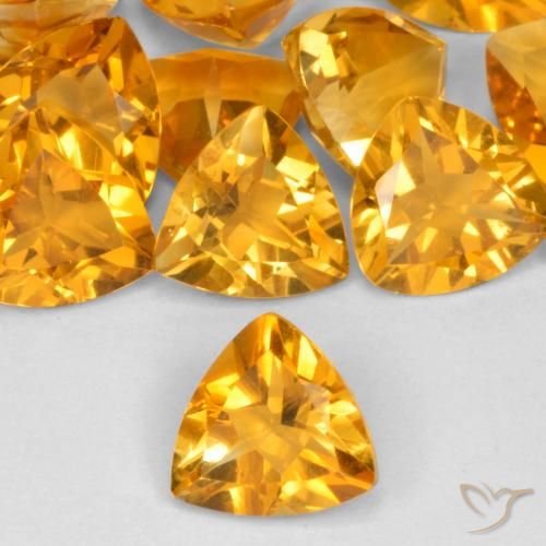 1.00ct طبيعي ذهبى-برتقالى غامق سيترين, مثلثى, VVS-VS