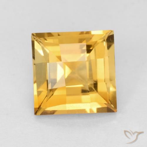 1.72ct طبيعي ذهبى متوسط سيترين, مربع, VVS