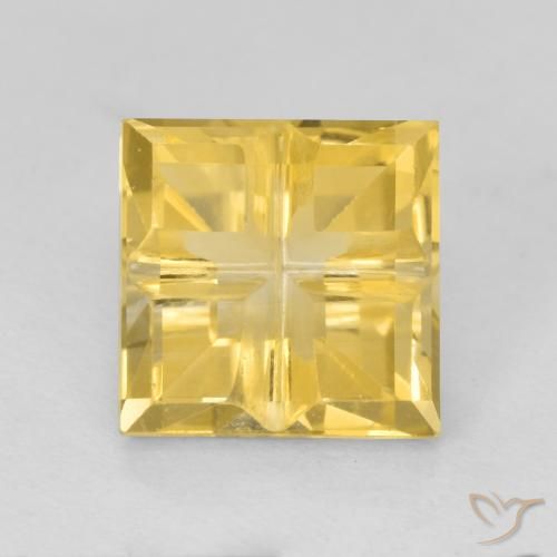 1.82ct طبيعي أصفر-ذهبى سيترين, مربع, قليلا جدا