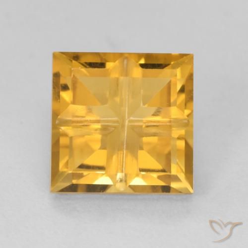 1.67ct طبيعي ذهبى داكن سيترين, مربع, قليلا جدا