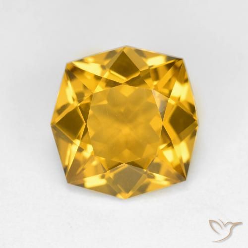 3.61ct طبيعي ذهبي سيترين, قص الزمرد, VVS