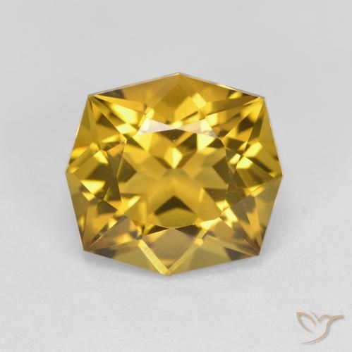 3.20ct طبيعي ذهبى متوسط سيترين, قص الزمرد, VVS