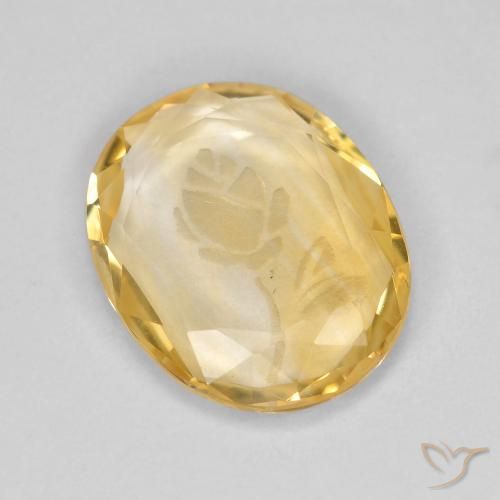 1.42ct طبيعي ذهبى فاتح سيترين, بيضوي, شفاف