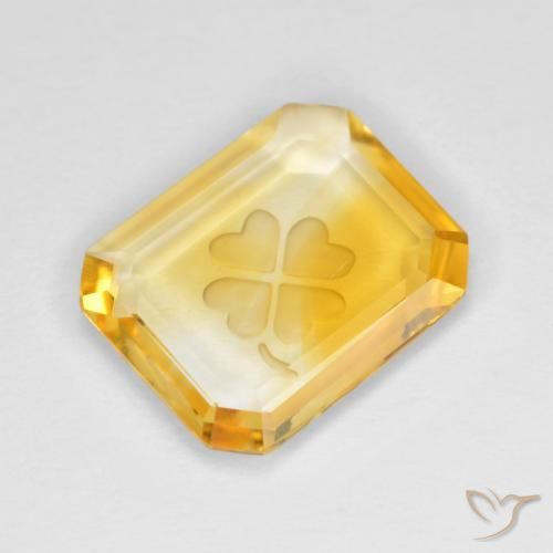 2.72ct طبيعي ذهبى متوسط سيترين, قص الزمرد, شفاف