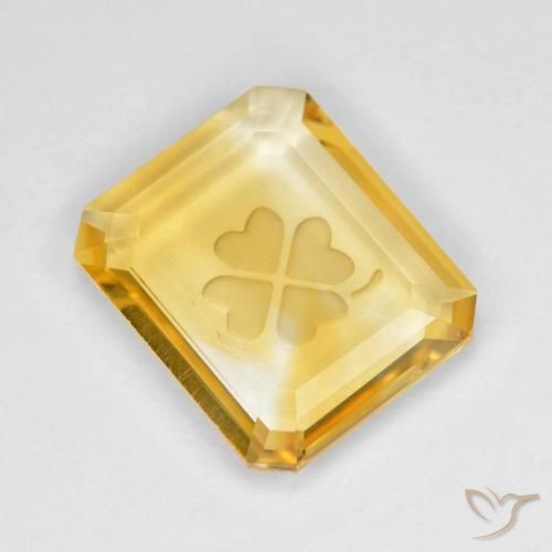 3.51ct طبيعي ذهبى متوسط سيترين, قص الزمرد, شفاف