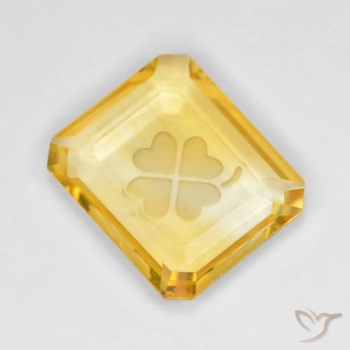 3.23ct طبيعي ذهب سيترين, قص الزمرد, شفاف