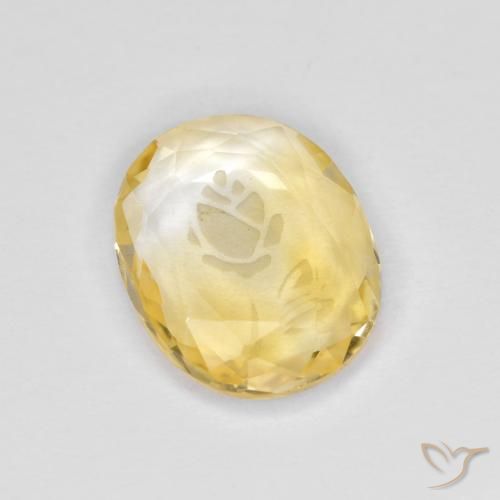 1.59ct طبيعي ذهبى لامع سيترين, بيضوي, شفاف