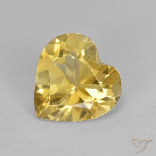 1.00ct طبيعي ذهبي سيترين, قلب, قليلا جدا