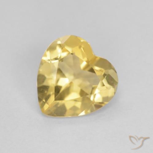 1.01ct طبيعي أصفر-ذهبى سيترين, قلب, قليلا جدا