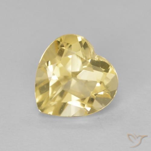 1.24ct طبيعي ذهبى مصفر سيترين, قلب, قليلا جدا