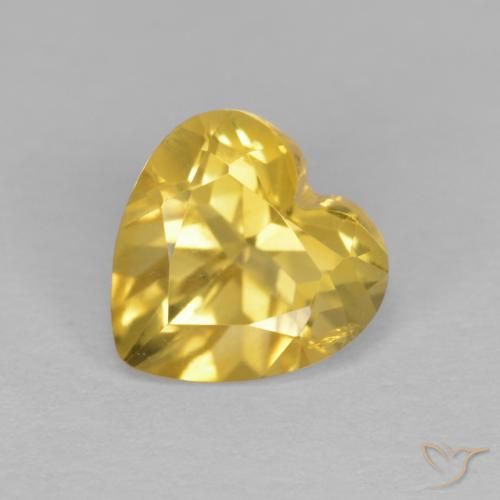 1.26ct طبيعي ذهبى متوسط سيترين, قلب, قليلا جدا