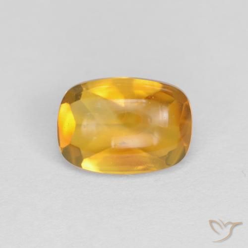 0.86ct طبيعي ذهبى داكن سيترين, وسادة, شفاف