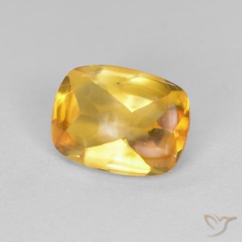 1.26ct طبيعي ذهبى داكن سيترين, وسادة, شفاف