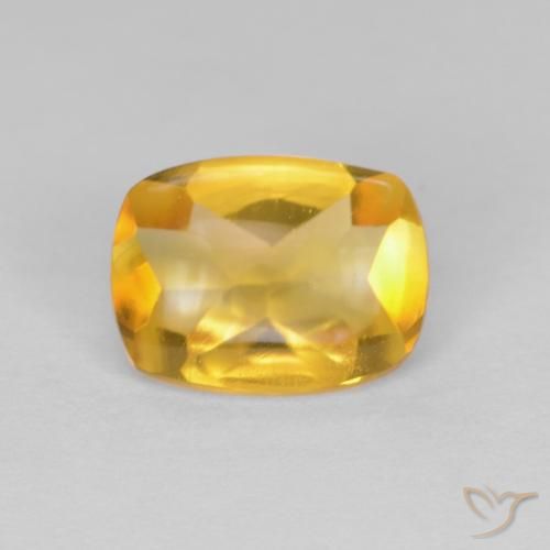 1.25ct طبيعي ذهبى متوسط سيترين, وسادة, شفاف