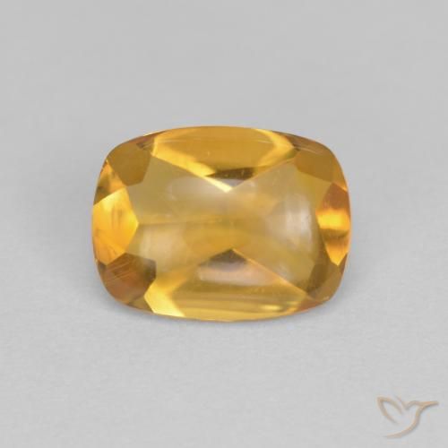 1.36ct طبيعي برتقالى متوسط سيترين, وسادة, شفاف