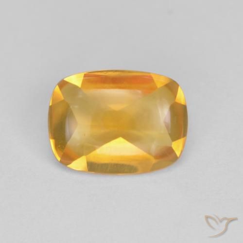 1.15ct طبيعي برتقالى ذهبى غامق سيترين, وسادة, شفاف