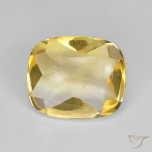 4.80ct طبيعي ذهبى لامع سيترين, وسادة, شفاف