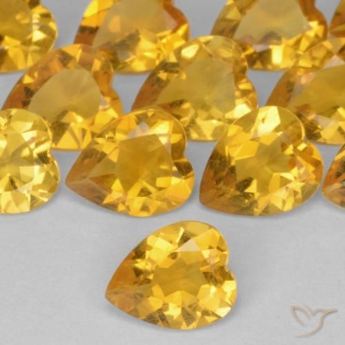 0.45ct طبيعي ذهبى متوسط سيترين, قلب, قليلا جدا