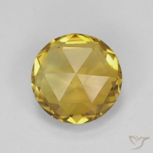 1.77ct طبيعي برتقالى-ذهبى سيترين, دائري, VVS
