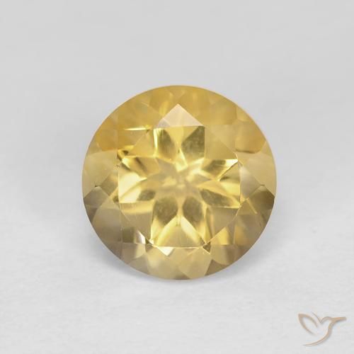 1.32ct طبيعي أصفر متوسط سيترين, دائري, VVS