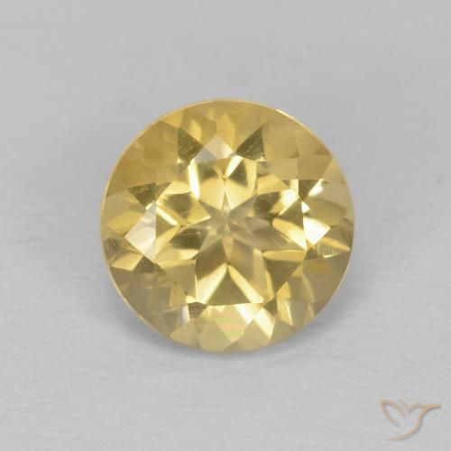 1.36ct طبيعي أصفر فاتح سيترين, دائري, VVS