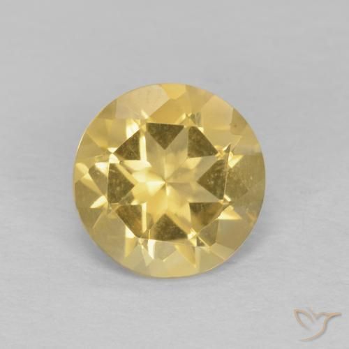 1.13ct طبيعي أصفر-ذهبى فاتح سيترين, دائري, VVS