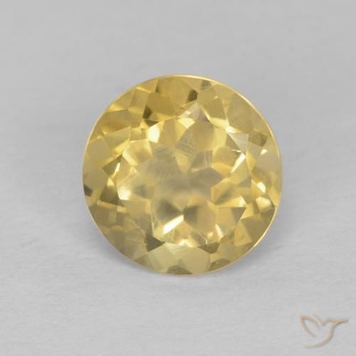 1.31ct طبيعي أصفر فاتح سيترين, دائري, قليلا جدا