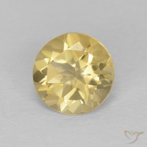 1.19ct طبيعي ذهبى فاتح سيترين, دائري, VVS