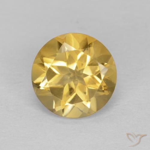 1.24ct طبيعي ذهبى فاتح سيترين, دائري, VVS