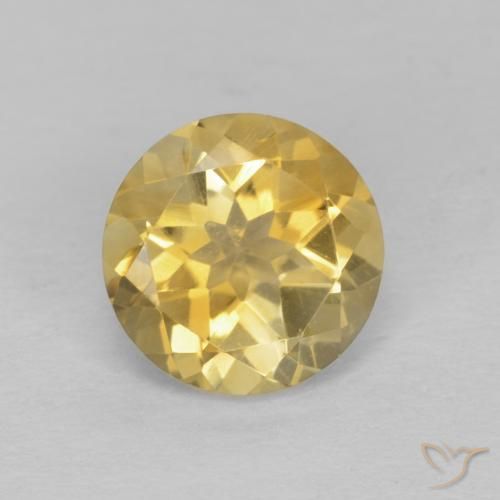 1.30ct طبيعي أصفر-ذهبى فاتح سيترين, دائري, VVS