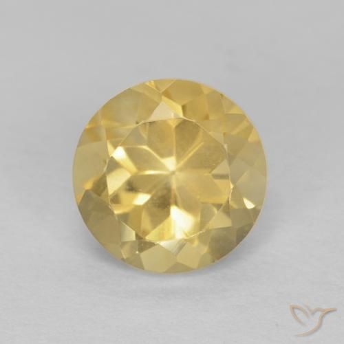 1.36ct طبيعي أصفر فاتح سيترين, دائري, VVS-VS