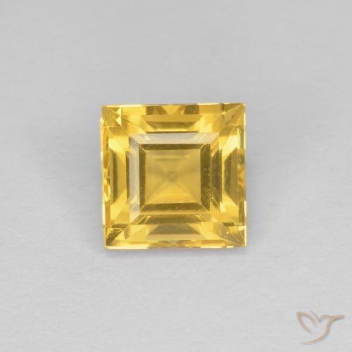 1.09ct طبيعي أصفر متوسط سيترين, مربع, VVS-VS